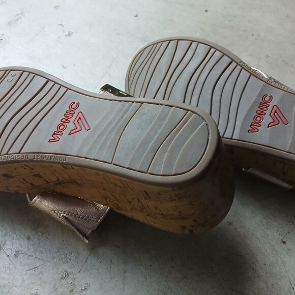 Vionic Thong Wedges, Women's 9, Metallic Pink - Picture 8 of 9